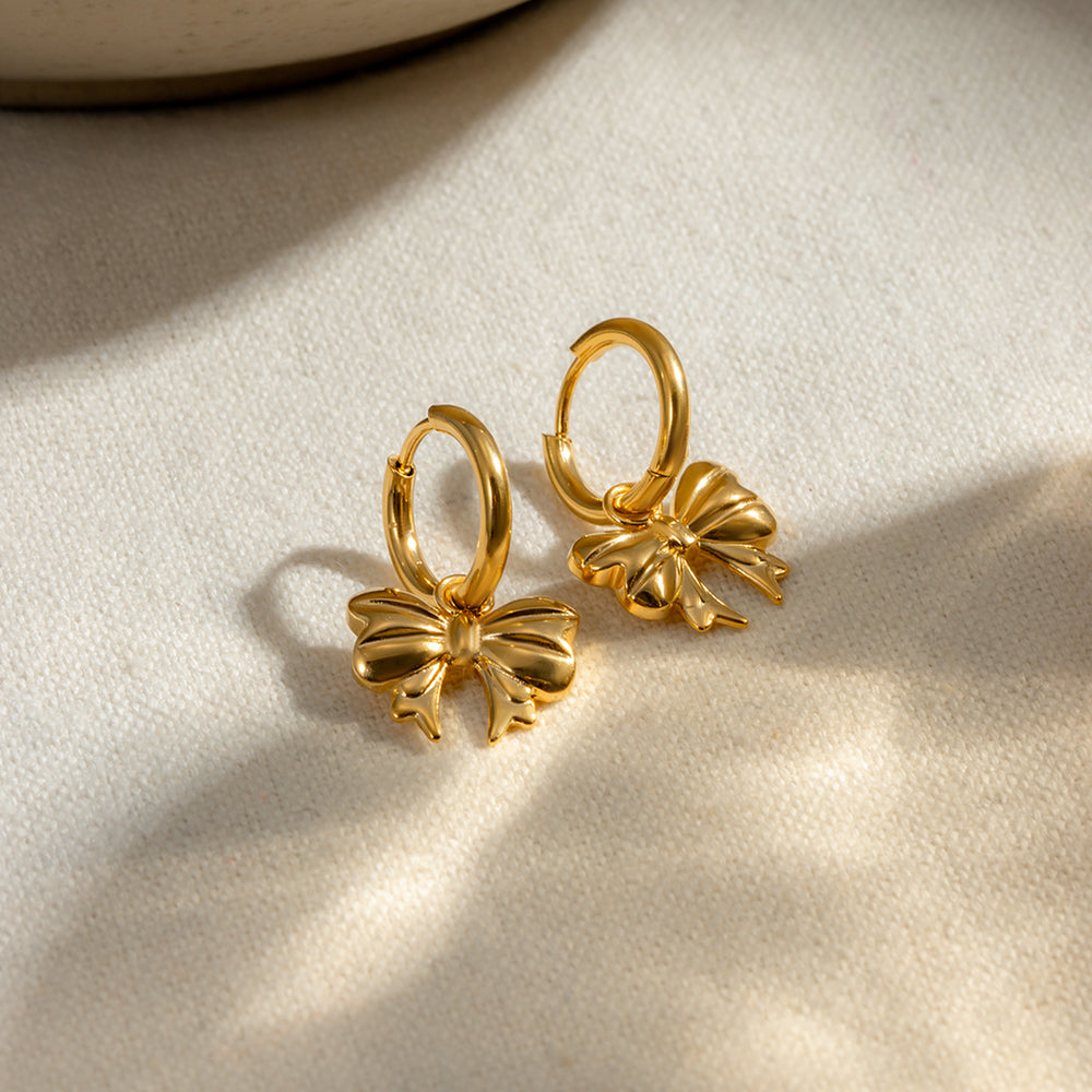 18K Gold-Plated Bow Earrings