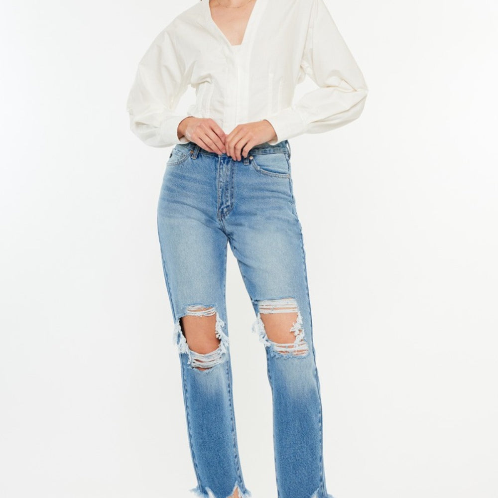 Judy Blue Full Size Mid Rise Rigid Magic Release Hem Jeans