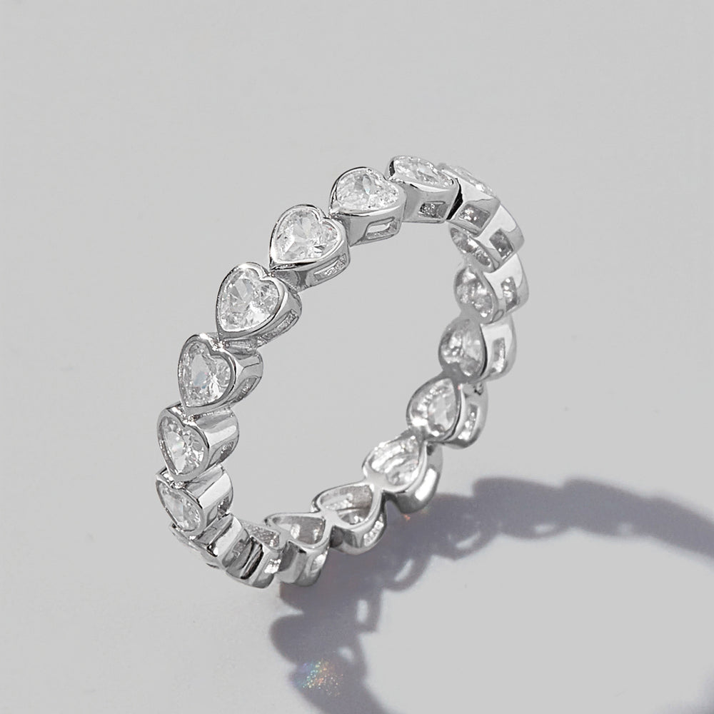 
                  
                    925 Sterling Silver Zircon Heart Ring
                  
                