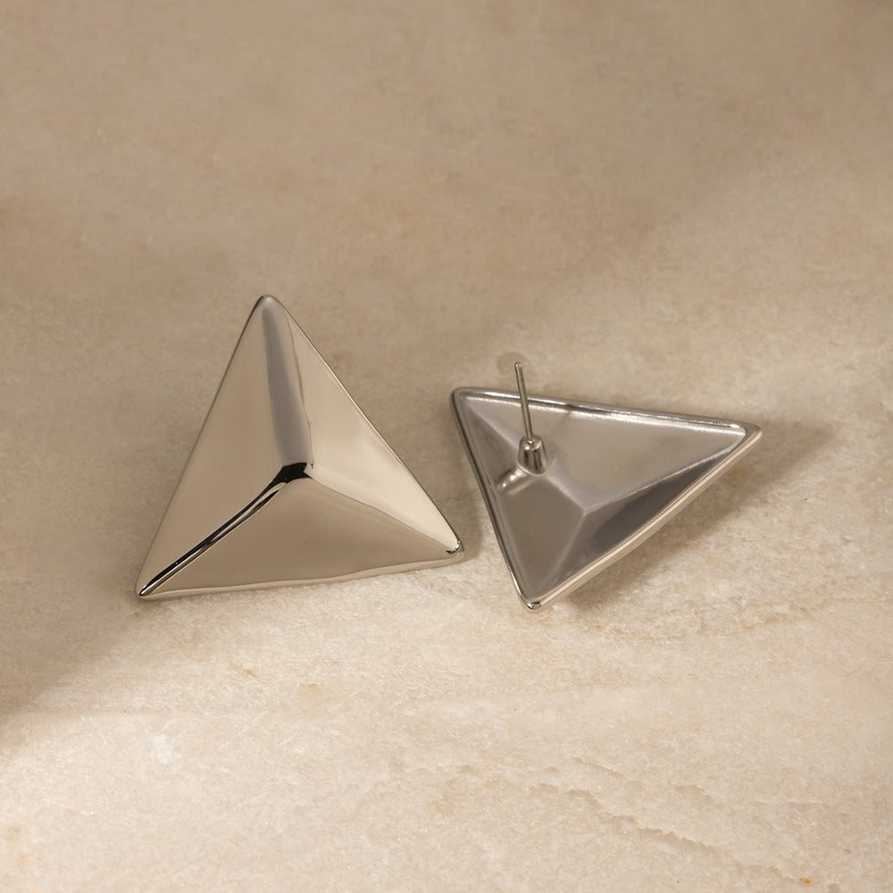 
                  
                    Stainless Steel 3D Triangle Earrings
                  
                