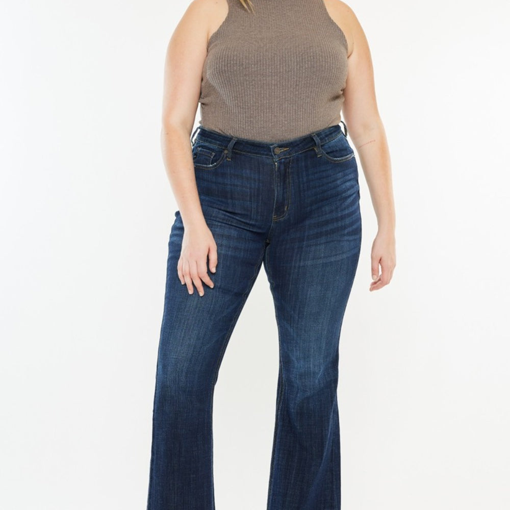 Kancan Full Size Mid Rise Flare Jeans