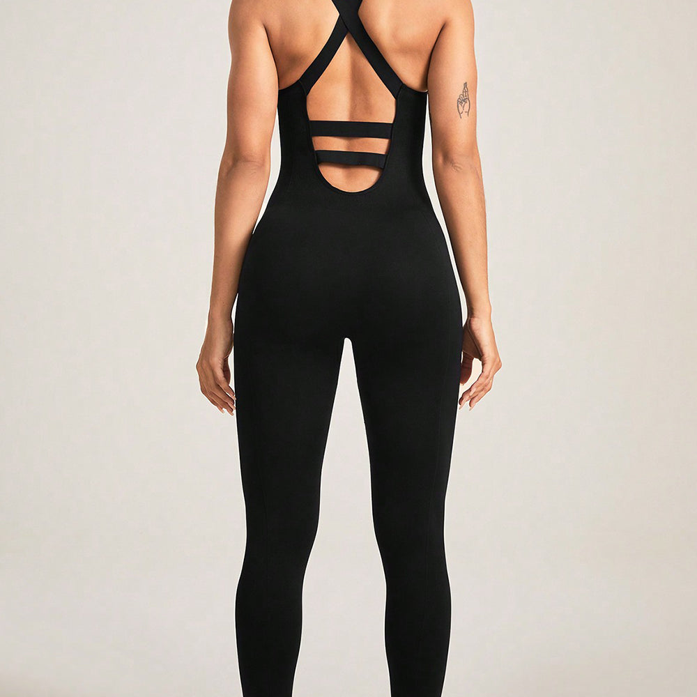 Crisscross Wide Strap Jumpsuit