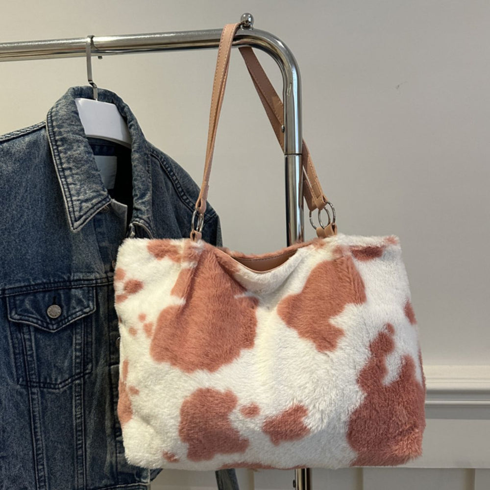 
                  
                    Cow Print Furry Tote Bag
                  
                