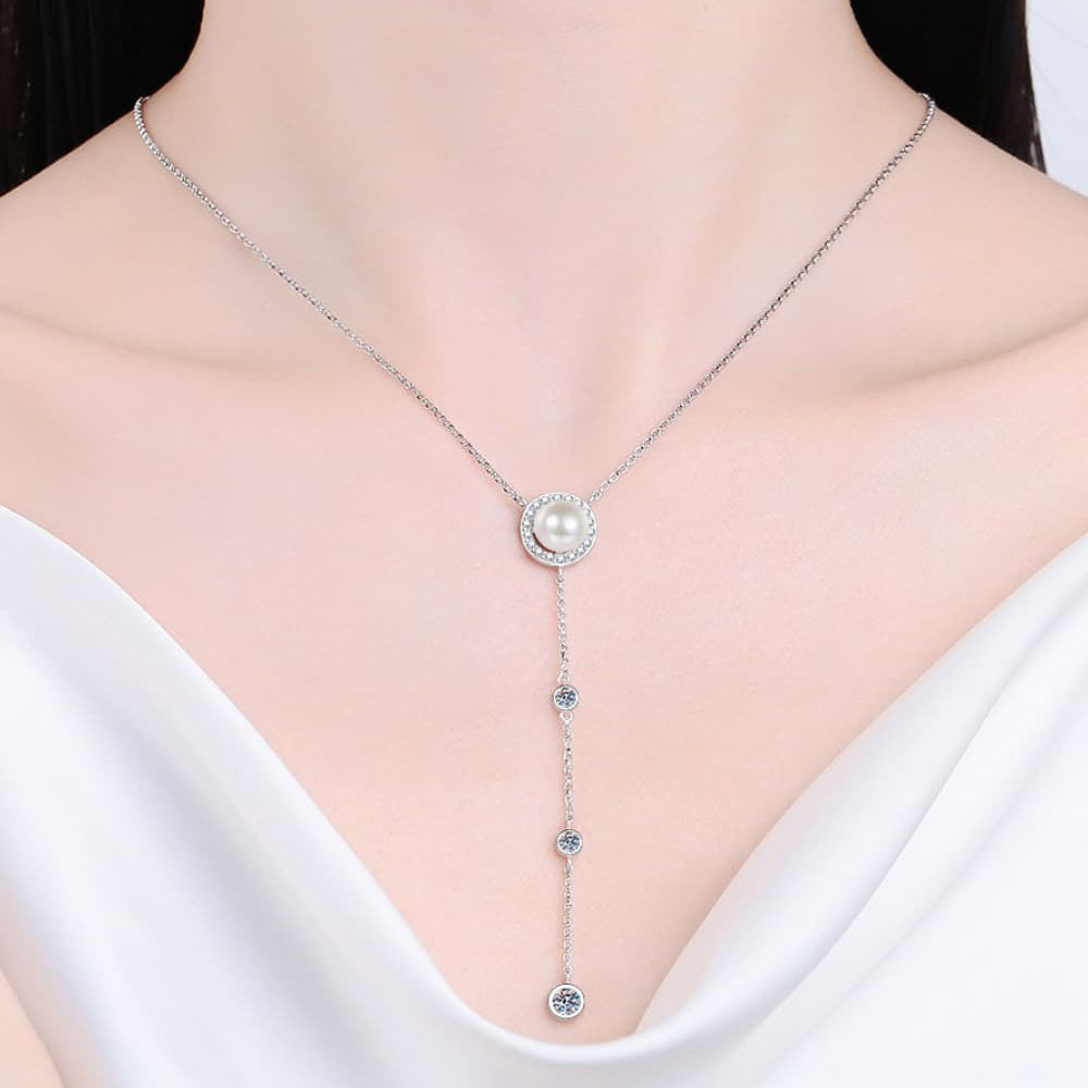 Moissanite Rhodium-Plated Necklace