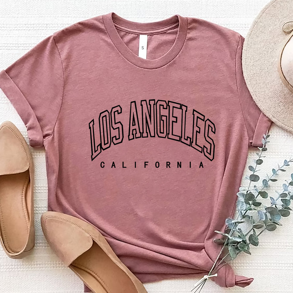 LOS ANGELES CALIFORNIA Round Neck T-Shirt